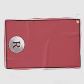 Rotes Golfball-Monogramm individuell für Männer Golfhandtuch (Horizontal)