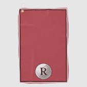 Rotes Golfball-Monogramm individuell für Männer Golfhandtuch (Vorderseite)