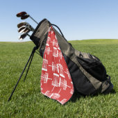 Rotes Golfhandtuch (Gras)
