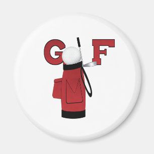 Rotes Golftasche-Golf Magnet