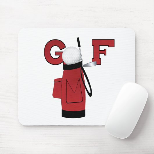 Rotes Golftasche-Golf Mousepad (Mit Mouse)
