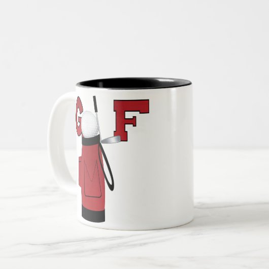Rotes Golftasche-Golf Zweifarbige Tasse (Vorderseite Links)