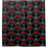 Rotes Goth-Herz Duschvorhang (Vorderseite)