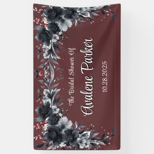 Rotes gotisches Brautparty Banner (Vertikal)