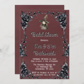 Rotes Gotisches Brautparty Einladung (Vorne/Hinten)