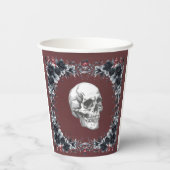 Rotes gotisches Brautparty Pappbecher (Rückseite)