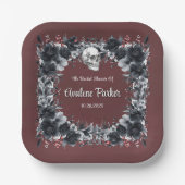 Rotes gotisches Brautparty Pappteller (Vorderseite)