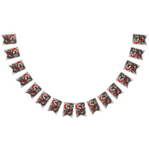 Rotes gotisches Drachen-Buntbanner Wimpelkette