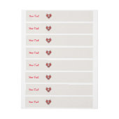 Rotes gotisches Herz mit gekröntem Knochenschädel Rundum-Adressaufkleber (Bogen)