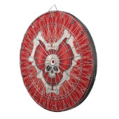 Rotes Gotisches Herz mit Knochenkörper auf Spirall Dartscheibe (Vorderseite rechts)