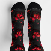 Rotes gotisches Rosenmonogramm Socken (Oben)