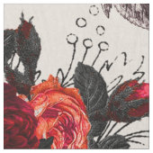 Rotes gotisches Rosenmuster Stoff (Nahaufnahme)