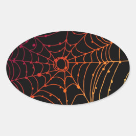 Rotes Gradientengewebe Ovaler Aufkleber