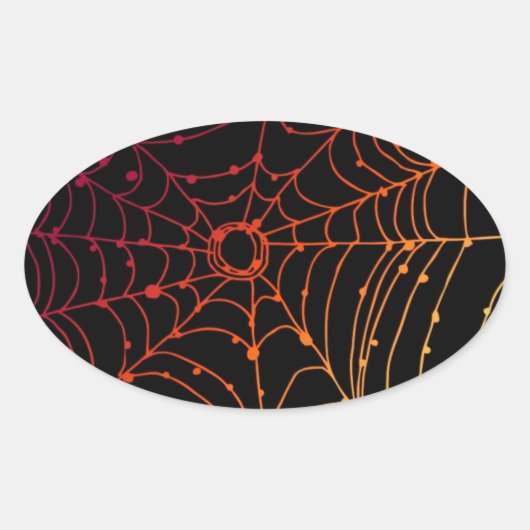 Rotes Gradientengewebe Ovaler Aufkleber (Vorderseite)