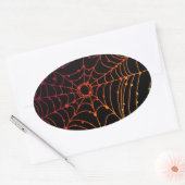 Rotes Gradientengewebe Ovaler Aufkleber (Umschlag)