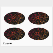 Rotes Gradientengewebe Ovaler Aufkleber (Blatt)