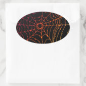 Rotes Gradientengewebe Ovaler Aufkleber (Tasche)