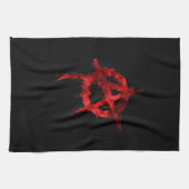 Rotes Graffiti-Anarchie-Symbol Geschirrtuch (Horizontal)
