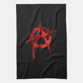 Rotes Graffiti-Anarchie-Symbol Geschirrtuch