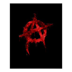 Rotes Graffiti-Anarchie-Symbol Poster