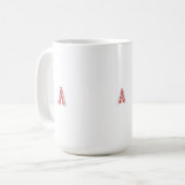 Rotes Grafikdesign mit aufwändiger Linienart mo Kaffeetasse (Vorderseite Links)