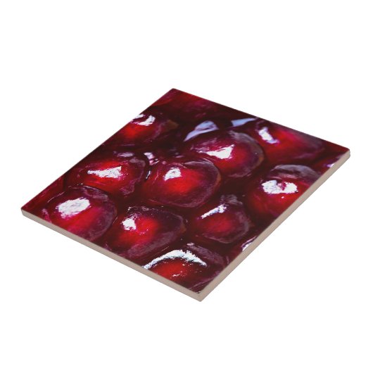 Rotes Granatapfel Fliese (Seite)