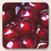 Rotes Granatapfel Getränkeuntersetzer (Vorderseite)