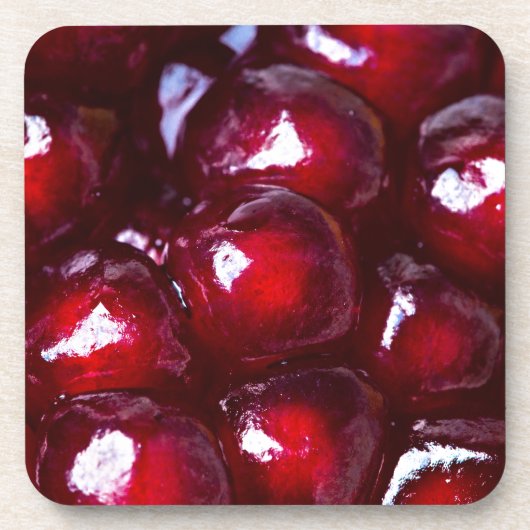 Rotes Granatapfel Getränkeuntersetzer (Vorderseite)