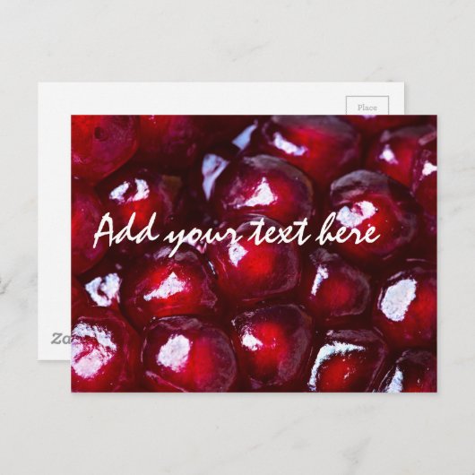 Rotes Granatapfel Postkarte (Vorne/Hinten)