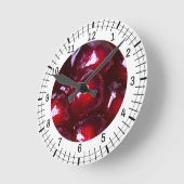 Rotes Granatapfel Runde Wanduhr (Winkel)