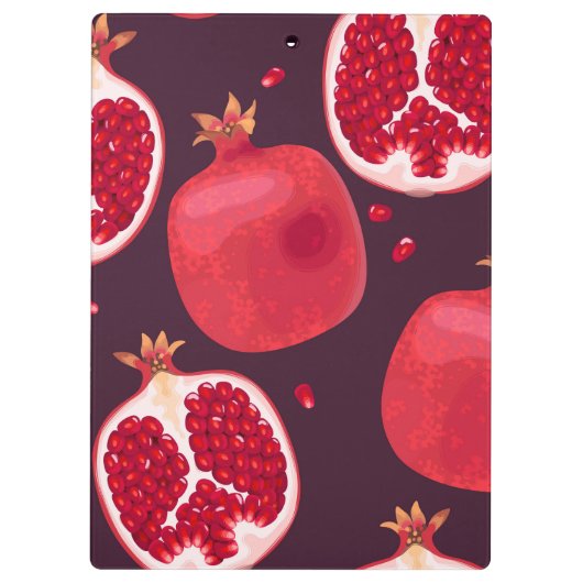 Rotes Granatapfelfrucht | Fruchtklappe Klemmbrett (Rückseite)