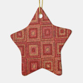 Rotes Granny Square Muster Keramik Ornament (Links)