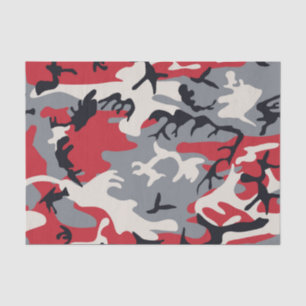 Rotes graues Camouflage-Tarnungs-Muster Seidenpapier