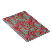 Rotes, graues, grünes geometrisches Muster. Notizblock (Rechte Seite)