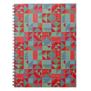 Rotes, graues, grünes geometrisches Muster. Notizblock