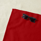 Rotes graues Monogramm personalisiert Strandtuch (Beispiel)
