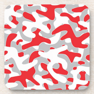 rotes graues Tarnungs-Muster Untersetzer