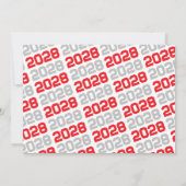 Rotes, graues und weißes Abschluss Foto Einladung (Rückseite)