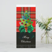 ROTES GREEN SCOTTISH TARTAN, BOWS UND CHRISTMAS BA (Stehend Vorderseite)