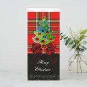 ROTES GREEN SCOTTISH TARTAN, BOWS UND CHRISTMAS BA (Stehend Vorderseite)