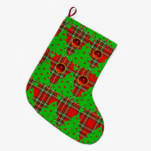 ROTES GREEN TARTAN, CHRISTMAS BAUM MIT HERZEN GROßER WEIHNACHTSSTRUMPF (Vorderansicht (hängend))
