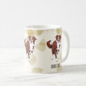 Rotes Grenzcollie-TAN-Blätter Kaffeetasse (VorderseiteRechts)