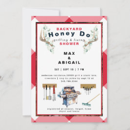 Rotes Grillen & Fixieren von Antlern Paare Dusche Einladung