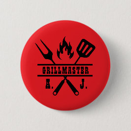 Rotes Grillmeister-Werkzeug Button