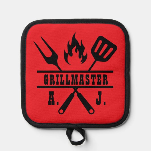 Rotes Grillmeister-Werkzeug Topflappen (Vorderseite)