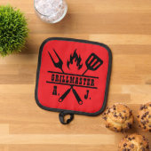 Rotes Grillmeister-Werkzeug Topflappen (Oben Unten)