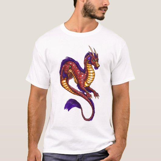 Rotes grinsendes Drache-Shirt T-Shirt (Vorderseite)