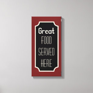 Rotes großartiges Lebensmittelschild Leinwand
