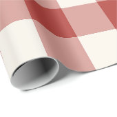 Rotes großes kariertes Gingham Geschenkpapier (Rolleneckpunkt)