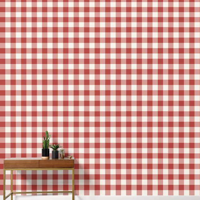 Rotes großes kariertes Gingham Tapete (Hausflur)